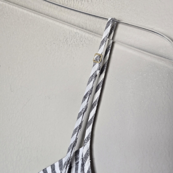 Vitamin A Linen Black Stripe Capri Jumpsuit - Picture 8 of 13